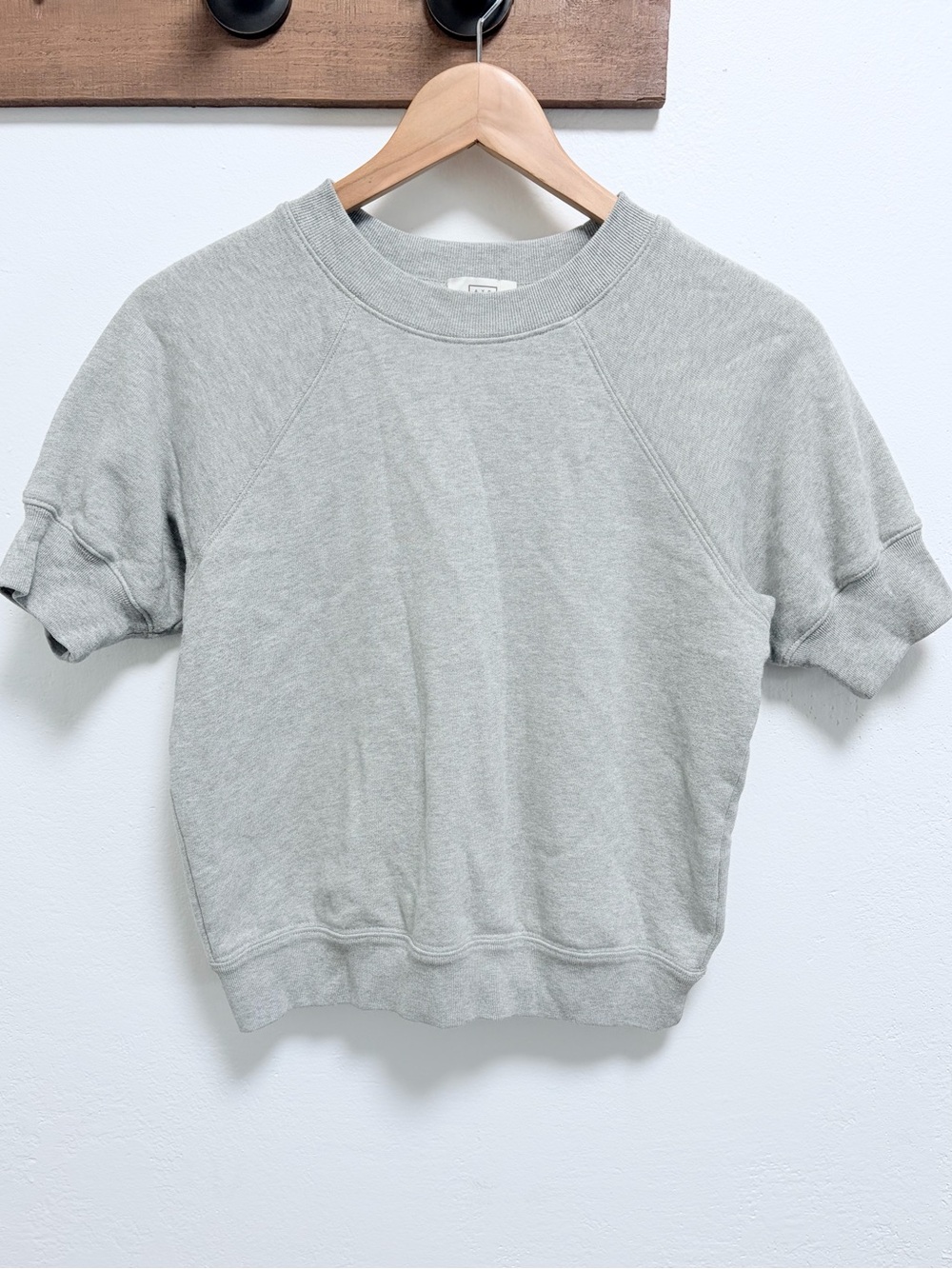AYR Short Sleeve Crewneck Sweater in Heather Gray